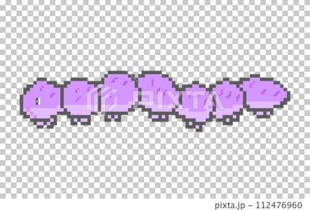 毛虫_ドット絵(紫) 112476960