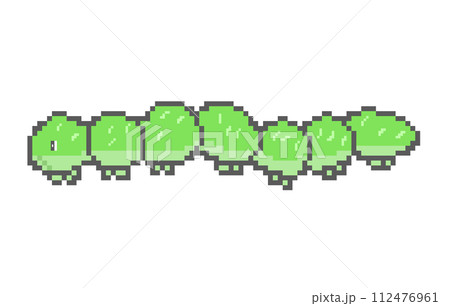 毛虫_ドット絵(緑) 112476961