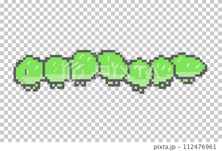 毛虫_ドット絵(緑) 112476961