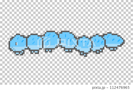 毛虫_ドット絵(青) 112476965