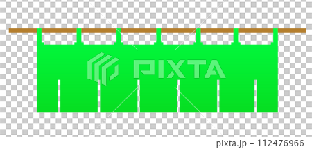 暖簾のライン_ドット絵(緑) 112476966