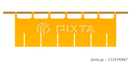 暖簾のライン_ドット絵(オレンジ) 112476967