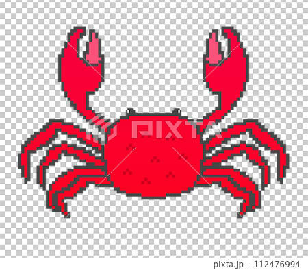 カニ_ドット絵(赤) 112476994