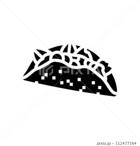 fish taco sea cuisine glyph icon vector illustration 112477164