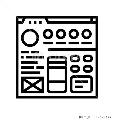 style guide ux ui design line icon vector illustration 112477355