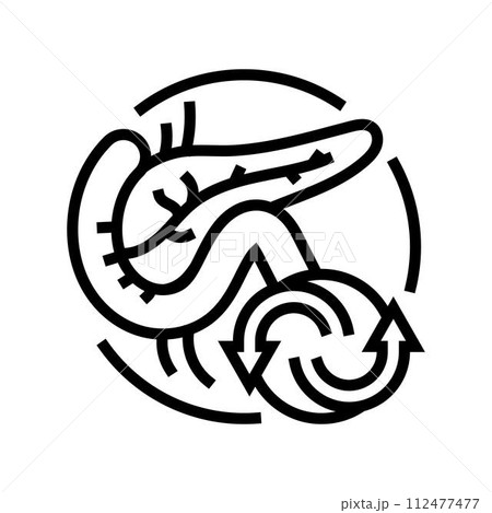 pancreas transplant surgery line icon vector illustration pancreas transplant surgery line icon vector illustration 112477477