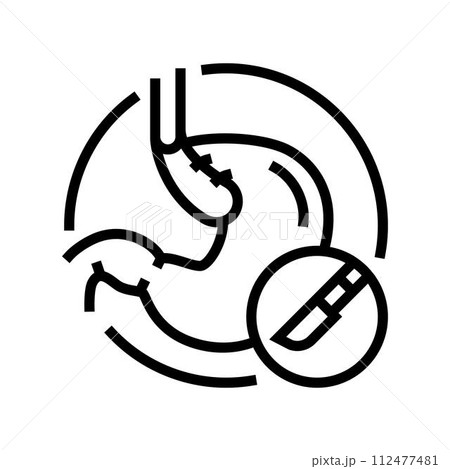 nissen fundoplication surgery line icon vector illustration 112477481