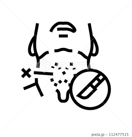 thyroidectomy surgery line icon vector illustration thyroidectomy surgery line icon vector illustration 112477515