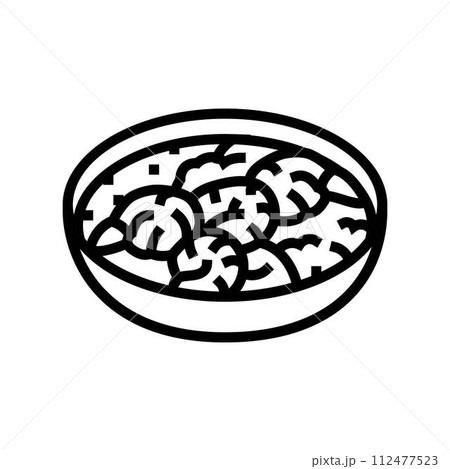 prawn curry sea cuisine line icon vector illustration prawn curry sea cuisine line icon vector illustration 112477523