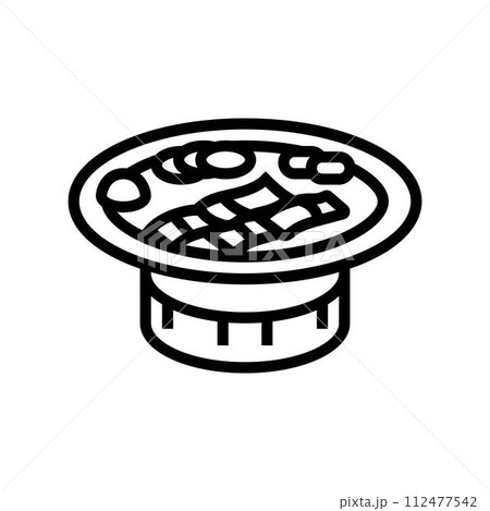 korean bbq grill cuisine line icon vector illustration korean bbq grill cuisine line icon vector illustration 112477542