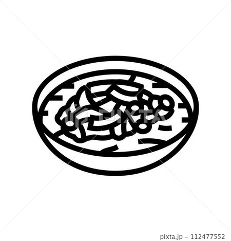 yukgaejang soup korean cuisine line icon vector illustration 112477552