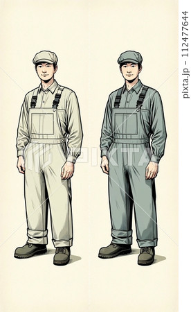作業服を着た人 作業着 現場 つなぎ 112477644