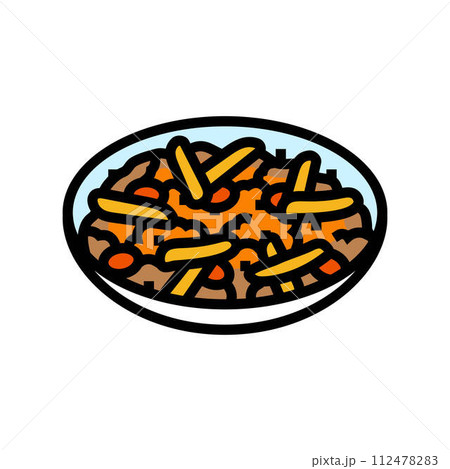 dak galbi korean cuisine color icon vector illustration 112478283