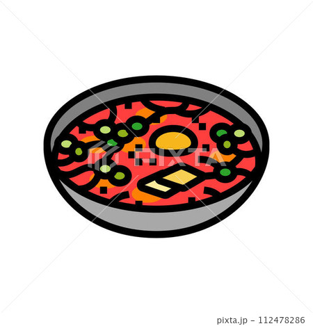 sundubu jjigae korean cuisine color icon vector illustration sundubu jjigae korean cuisine color icon vector illustration 112478286