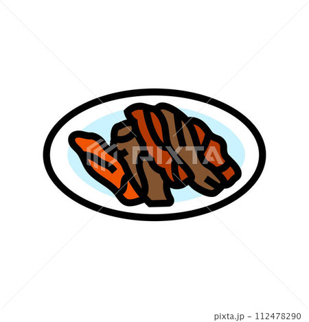 samgyeopsal korean cuisine color icon vector illustration samgyeopsal korean cuisine color icon vector illustration 112478290
