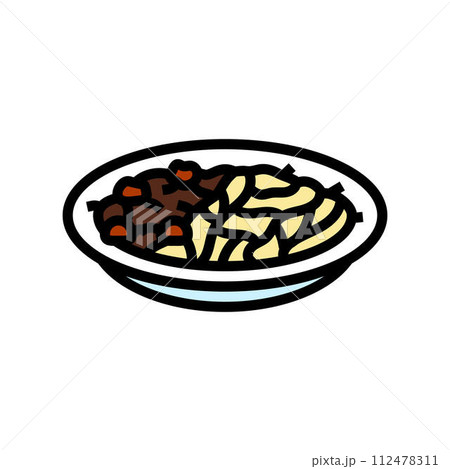 jjajangmyeon korean cuisine color icon vector illustration jjajangmyeon korean cuisine color icon vector illustration 112478311