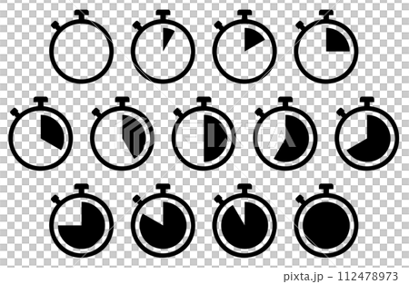 Vector illustration set of stopwatch and timer Vector illustration set of stopwatch and timer 112478973