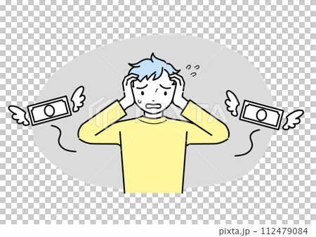 お金を失う 困る男性 お金を失う 困る男性 112479084