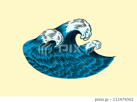 Atlantic tidal waves. Vintage old engraved hand drawn labels. Marine and nautical or sea, ocean in Atlantic tidal waves. Vintage old engraved hand drawn labels. Marine and nautical or sea, ocean in 112479302