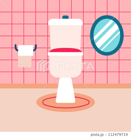 Blue Bathroom Blue Toilet Blue Bathroom Blue Toilet 112479719