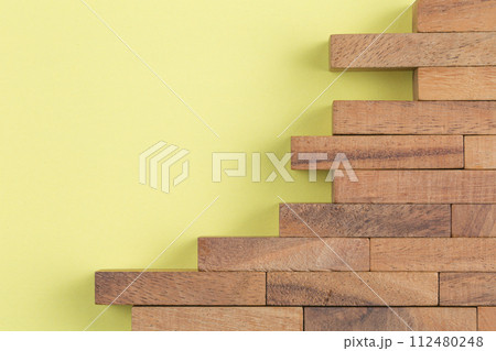 Background of wooden blocks. Top view. 112480248