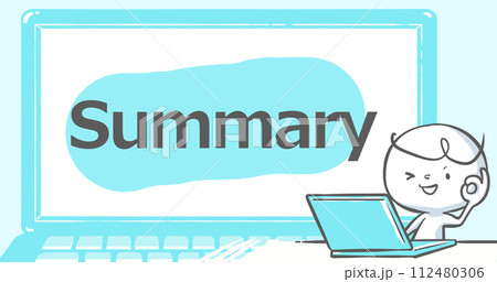 【ブログで使えるアイキャッチ】ノートPCと白い人《Summary》文字入り 【ブログで使えるアイキャッチ】ノートPCと白い人《Summary》文字入り 112480306