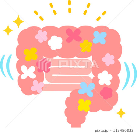 腸内フローラのデフォルメイラスト 112480832