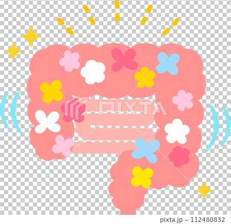 Deformed illustration of intestinal flora 112480832