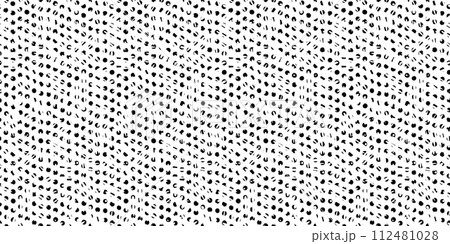 Monochrome black and white seamless pattern with geometric textured circle polka dots. Abstract trendy round shapes print for underwear textile design, wrapping paper, surface, wallpaper 112481028