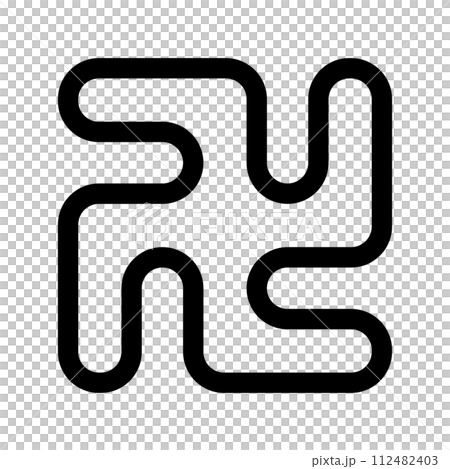 Simple swastika icon. Temple map symbol. vector. 112482403