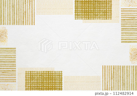 抽象幾何学模様の和紙テクスチャ_和モダン背景素材 112482914