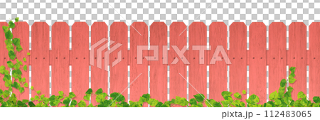 red wooden fence/ivy/A 112483065