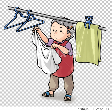 停留洗衣店的資深婦女 停留洗衣店的資深婦女 112483074