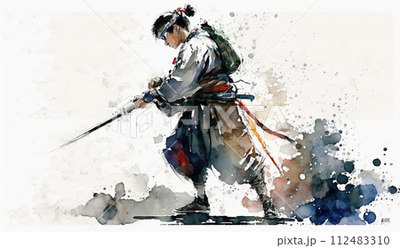 真剣で果たし合いをしている侍