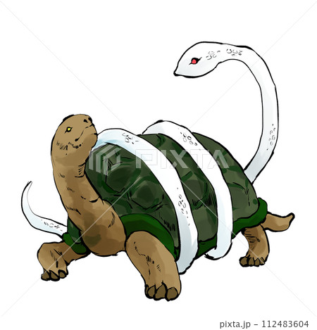 かっこいい玄武の手描きのイラスト 112483604