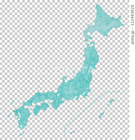 水彩タッチの日本地図 112483628