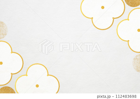 和モダンな花柄の和紙_花のイラストフレーム背景 112483698