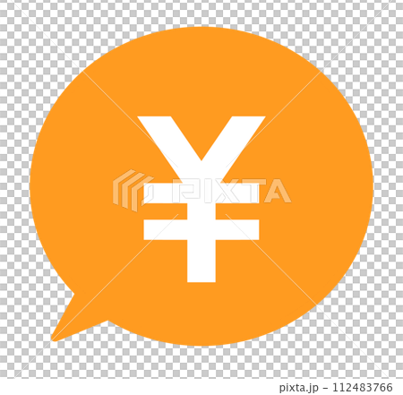 Simple orange circle symbol and speech bubble Simple orange circle symbol and speech bubble 112483766