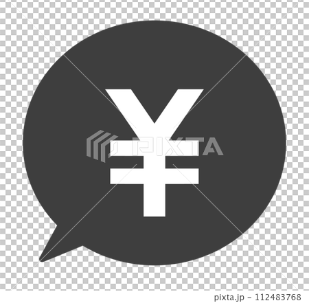 シンプルな黒色の円マークと吹き出し 112483768