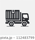 荷物を運ぶトラックのシルエット「AI生成」 112483799