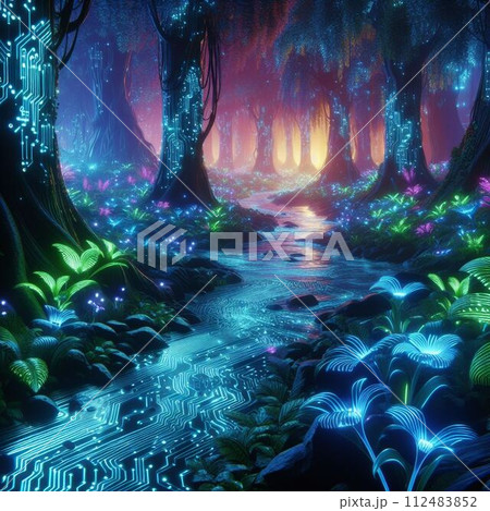 幻想的な緑の世界が美しい「AI生成」 112483852