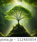霧に包まれる木「AI生成」 112483854