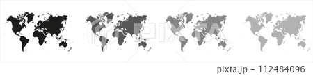 Trendy Detailed Globe Map in Black Isolated  112484096