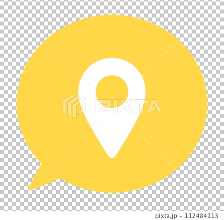 簡單的黃色地圖標記和語音氣泡 簡單的黃色地圖標記和語音氣泡 112484113