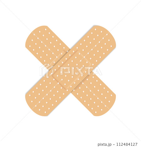 adhesive plaster on a white background adhesive plaster on a white background 112484127
