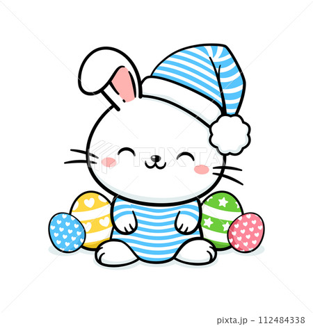 Cute Easter Bunny Rabbit In Sleeping Suit Cute Easter Bunny Rabbit In Sleeping Suit 112484338