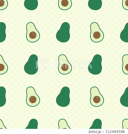 fresh avocado fruit seamless pattern 112484386