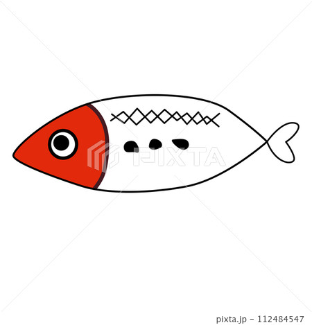 Cute cartoon fish icon. Sea ocean animal. Baby kids collection. Flat design. White background. Isolated. 112484547