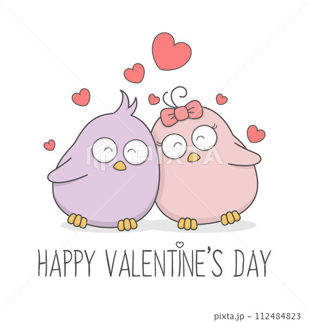 Cute Bird Couple Valentines Day 112484823