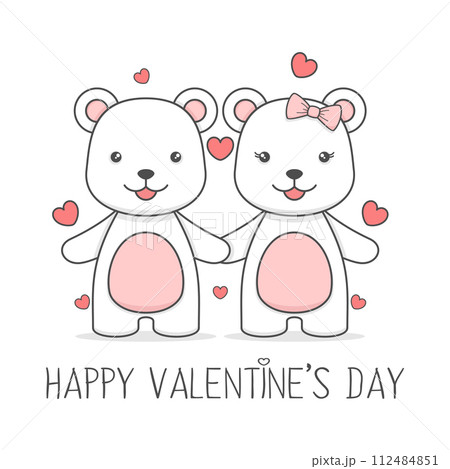 Cute Polar Bear Couple Valentines Day Cute Polar Bear Couple Valentines Day 112484851